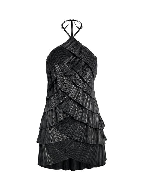 Cult Gaia Black Pleated Varsha Mini Dress