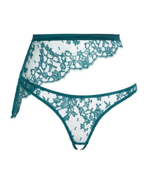 Coco De Mer Blue Lace-Silk Open Nilima Briefs