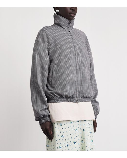 Acne Gray Check Tailored Bomber Jacket