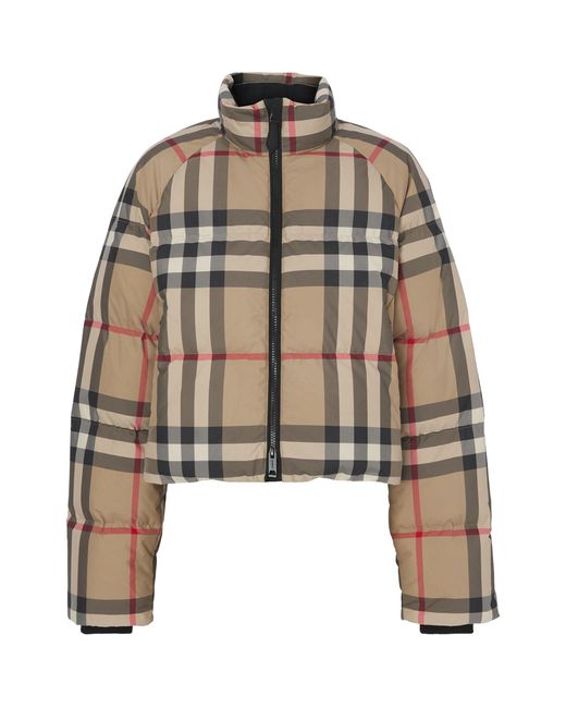 brown cropped puffer