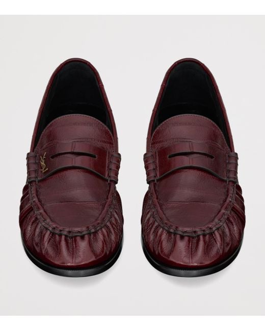 Saint Laurent Brown Leather Le Loafers for men