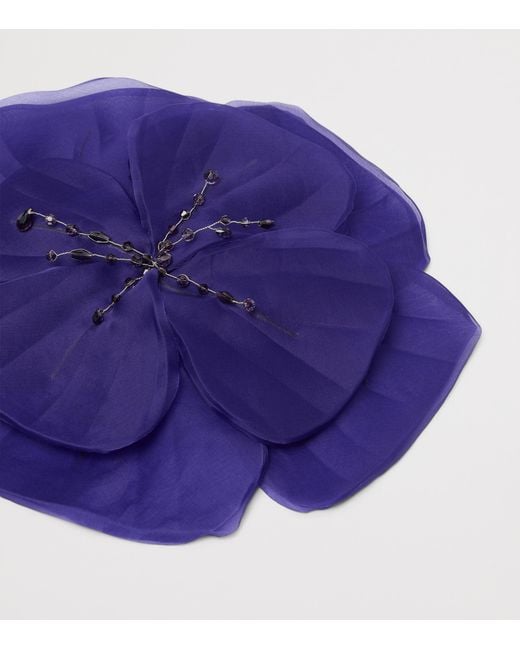 Marina Rinaldi Purple Silk Organza Flower Brooch