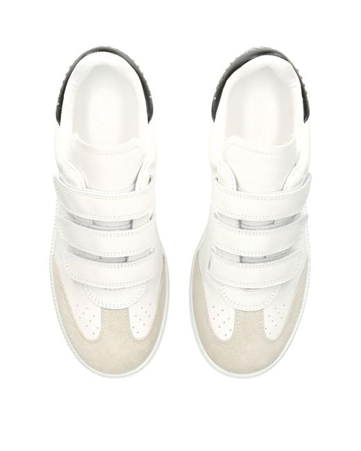 Isabel Marant White Leather Velcro Beth Sneakers