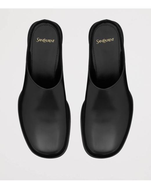 Saint Laurent Black Leather Angus Mules for men