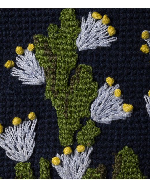 Miu Miu Blue Cotton Crochet Ivy Tote Bag