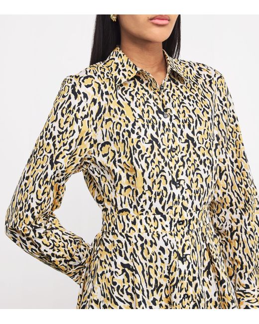 Maje Natural Leopard Print Midi Dress