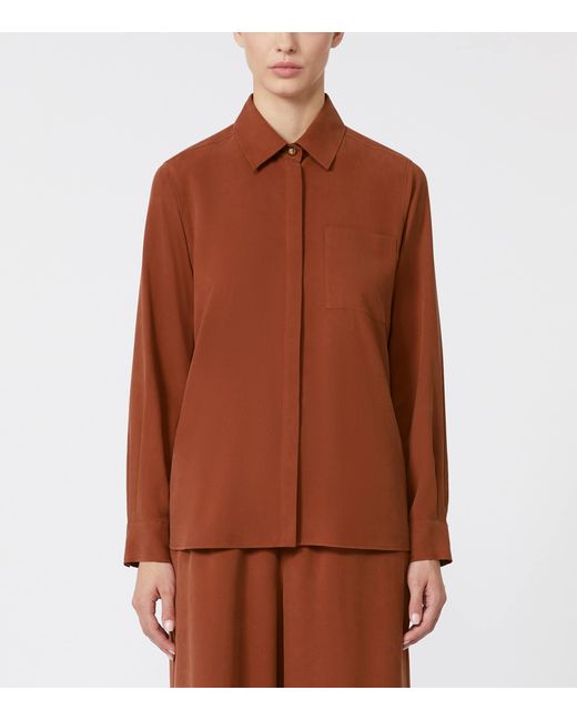 Max Mara Brown Silk Shirt