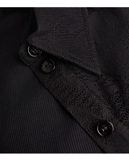 Sportmax Black Sheer Canosa Midi Shirt Dress