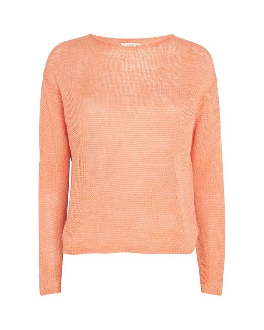 Vince Orange Linen Dropped-shoulder Sweater