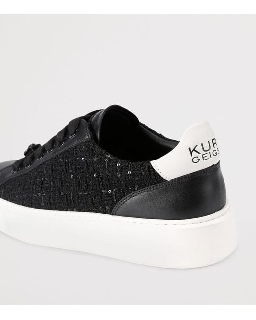 Kurt Geiger Black Embellished Albion Retro Sneakers for men