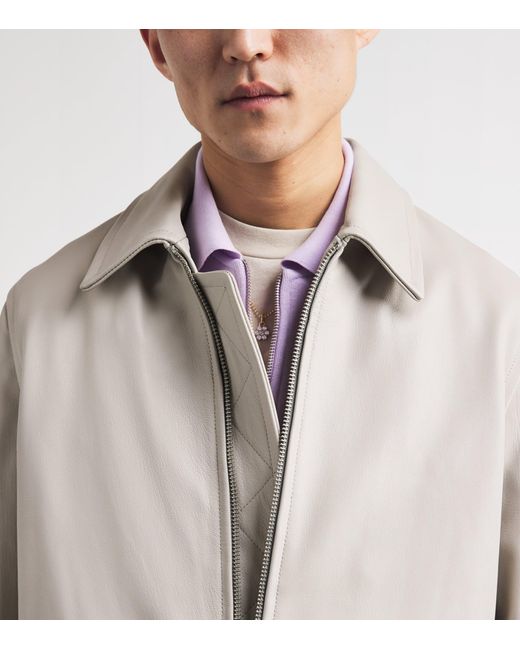 Agolde Gray Chadwick Leather Jacket for men
