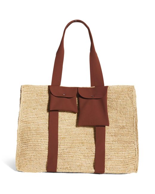Eres Brown Raffia Voyageur Tote Bag