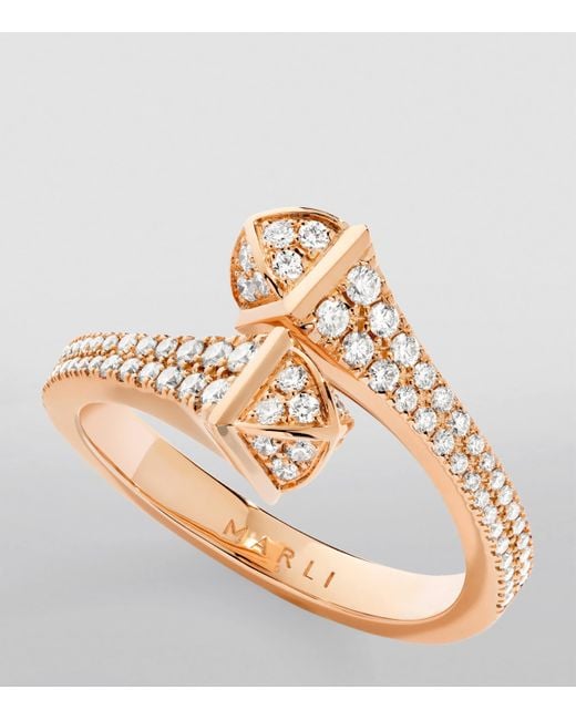 Marli New York White And Diamond Cleo Ring
