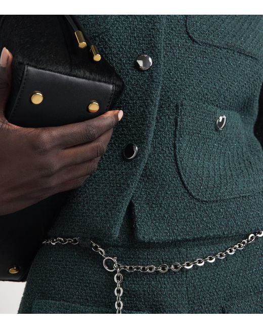 Maje Green Tweed Cropped Jacket