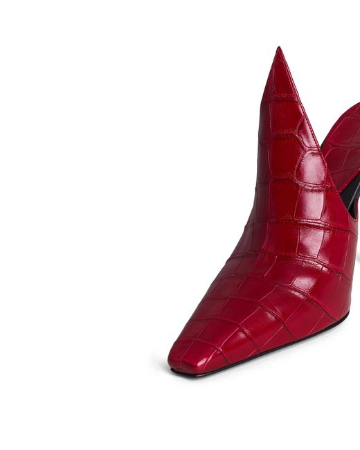 Alaïa Red Croc-Effect Pointy Mules100