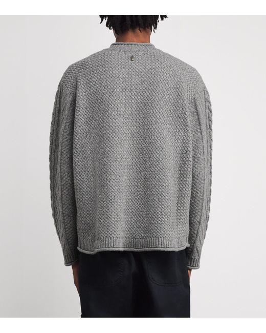 LE17SEPTEMBRE Gray Wool-Blend Textured Cardigan for men