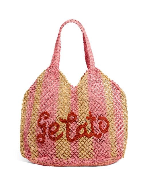 The Jacksons Red Jute Gelato Tote Bag