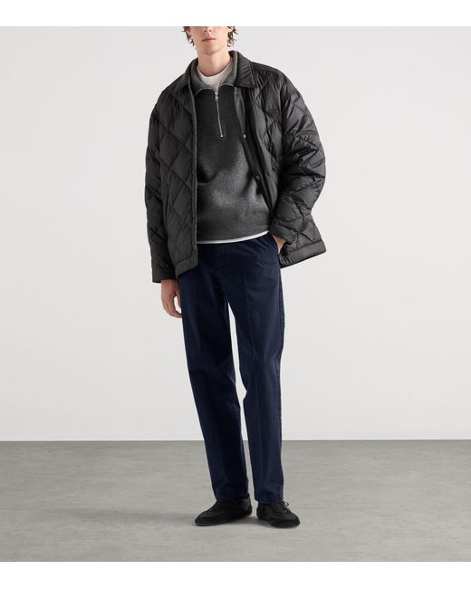 Prada Blue Garment-Dyed Cotton Trousers for men