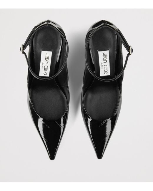 Jimmy Choo Black Quinci 95 Patent Leather Pumps