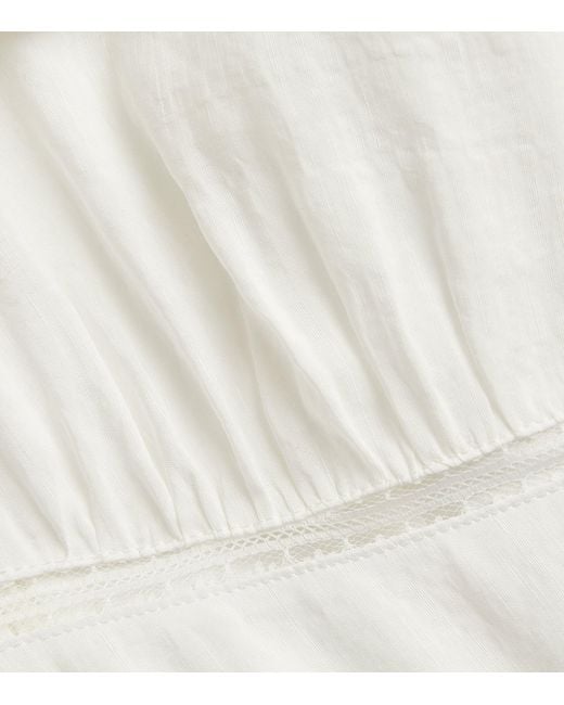 FRAME White Linen-blend Midi Dress