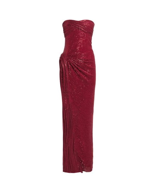 Gaurav Gupta Red Off-The-Shoulder Solar Gown