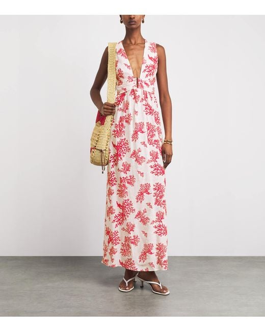 Heidi Klein Pink Silk Scala U-Bar Maxi Dress