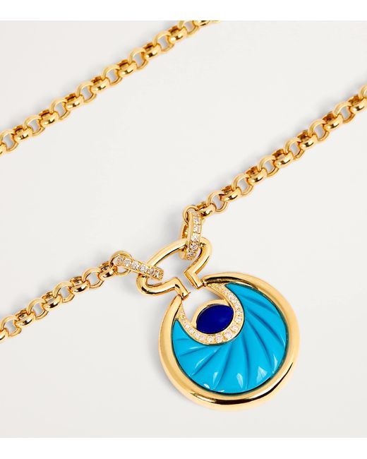 L'Atelier Nawbar Metallic Small, Diamond, And Lapis Lot N*91 Necklace
