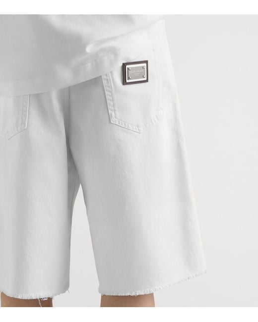 Dolce & Gabbana White Cotton Shorts for men