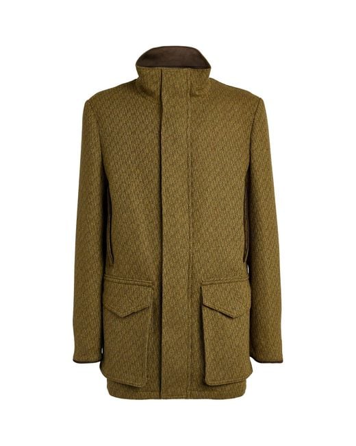 James Purdey & Sons Green Technical Tweed Shooting Coat for men