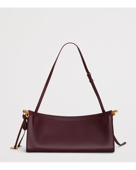 Alaïa Purple Medium Leather Le Click East West Shoulder Bag