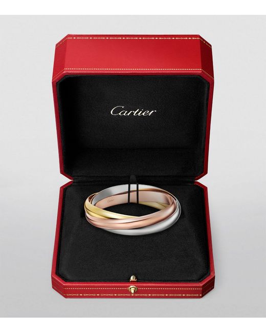 Cartier Brown Extra-large White, Rose And Yellow Gold Trinity Bangle