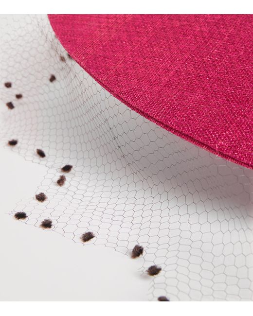 EMILY - LONDON Pink Veiled Hat Fascinator