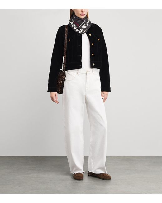 Claudie Pierlot Black Silk Floral Neck Scarf