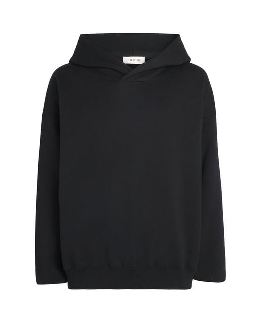 Fear Of God Black Cotton-Blend Double-Knit Hoodie for men
