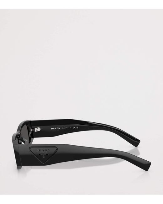 Prada Black Acetate Rectangle Sunglasses for men