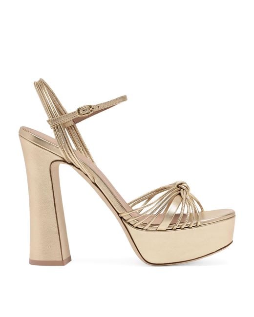 Malone Souliers Metallic Leather Lucille Platform Sandals 125
