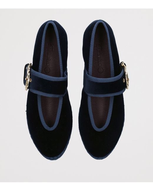 Flabelus Blue Velvet Sophie Mary Janes