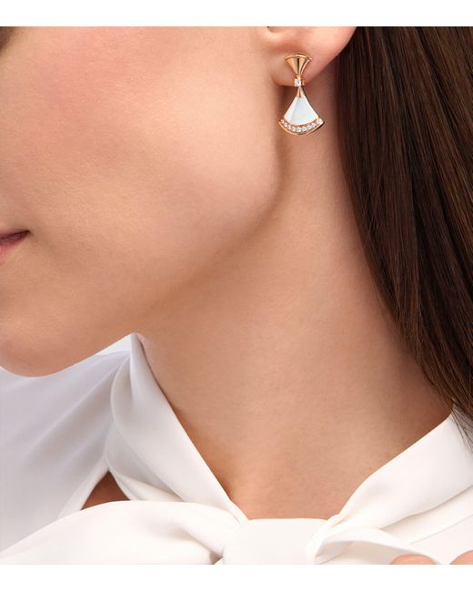 BVLGARI White Diamond And Mother-Of-Pearl Divas' Dream Earrings