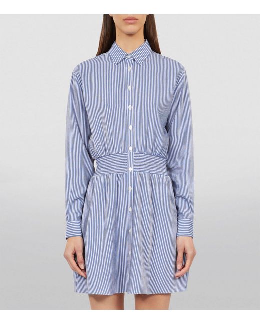 The Kooples Blue Striped Mini Shirt Dress