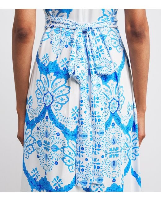 Melissa Odabash Blue Printed Lou Maxi Dress