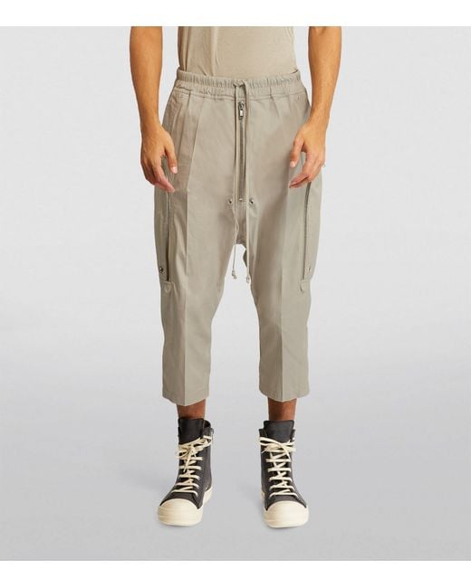 Rick Owens Natural Bauhaus Bela Cropped Cargo Trousers for men