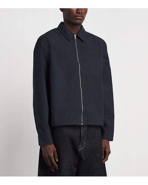 Fred Perry Blue Zip-Up Overshirt for men