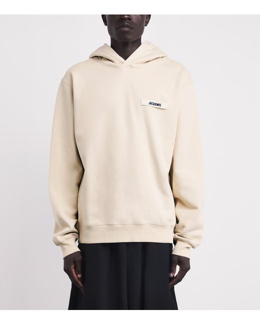 Jacquemus Natural Grosgrain Logo Hoodie for men