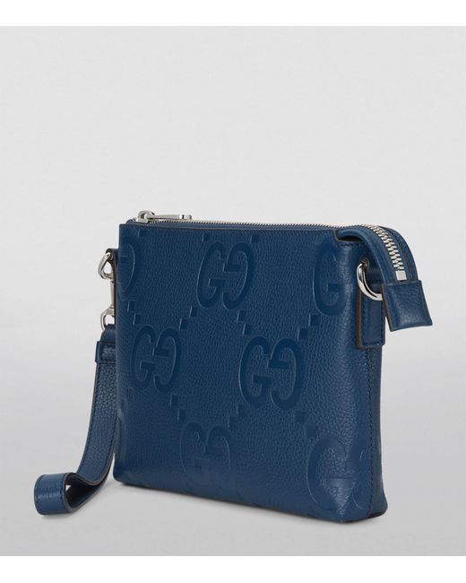 Gucci Blue Small Leather Jumbo Gg Cross-body Bag
