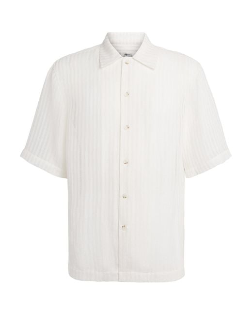 Commas White Sheer Short-Sleeve Shirt for men