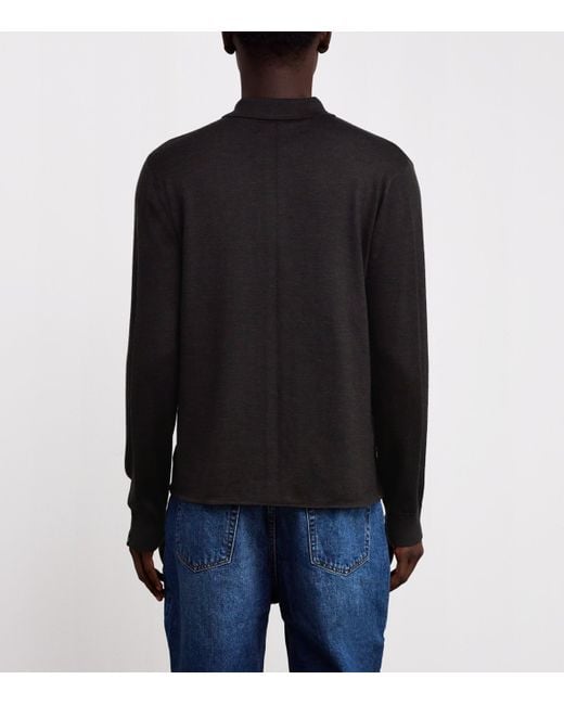 Rag & Bone Black Wool-Cashmere Button-Up Cardigan for men