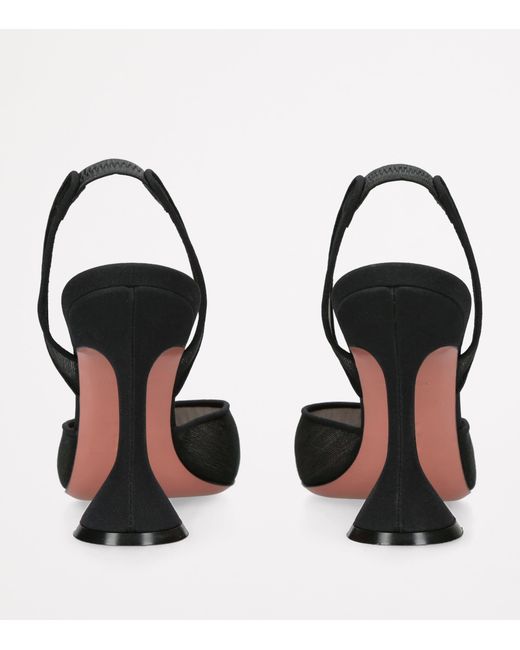 AMINA MUADDI Black Mesh Holli Slingback Pumps 95