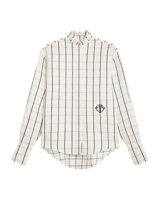 Schiaparelli White Linen Tuxedo Shirt