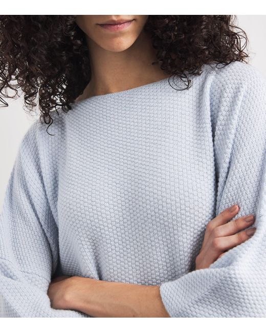 Eskandar Blue Cashmere Square-Neck Sweater