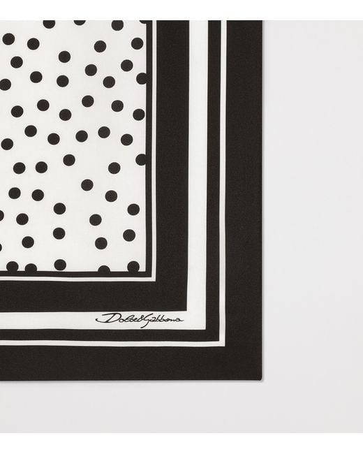 Dolce & Gabbana Black Silk Printed Scarf for men